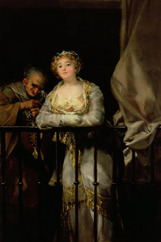 Francisco de Goya y Lucientes - Maja e Celestina su un balcone